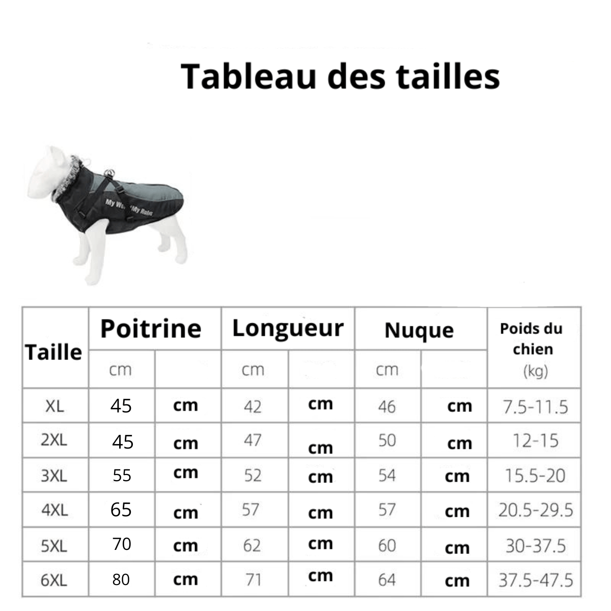 Manteau imperméable pour chien avec harnais intégré