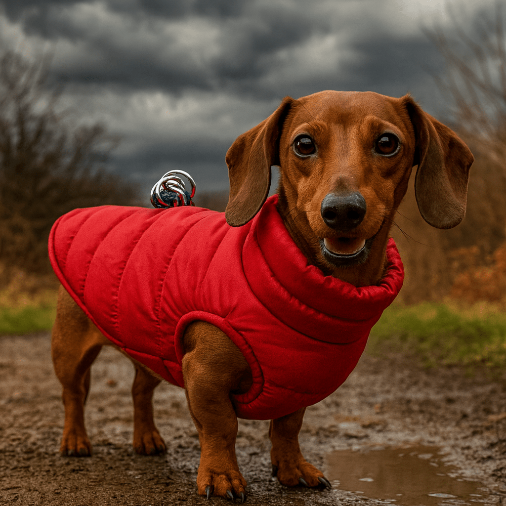 Manteau imperméable pour chien rouge