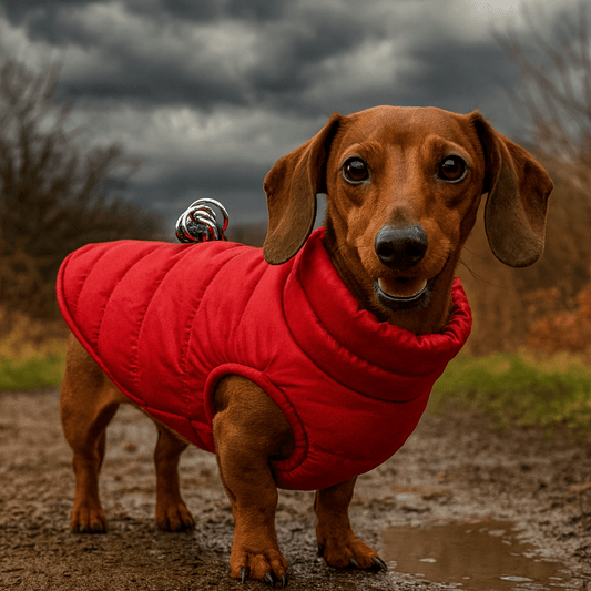 Manteau imperméable pour chien rouge