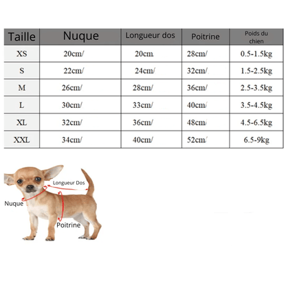 Manteau pour chien en laine rouge taille