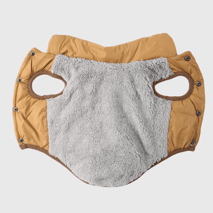 Manteau pour petit chien marron ouvert