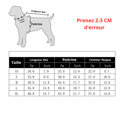 Manteau pour petit chien taille