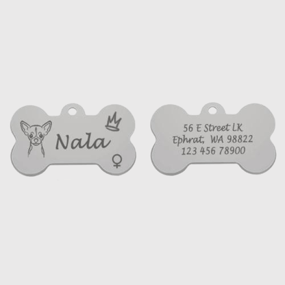 Medaille chien originale​ couronne gris