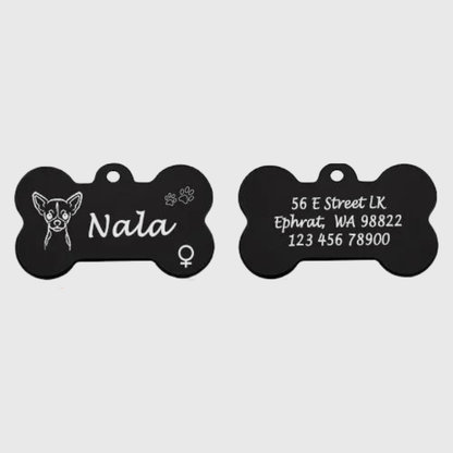 Medaille chien originale​ patte de chien noir