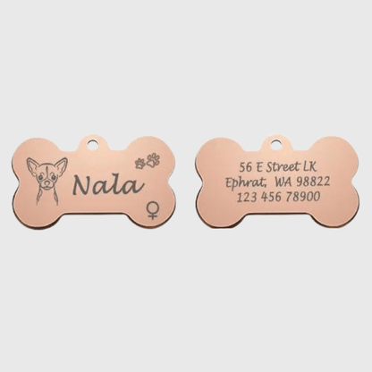 Medaille chien originale​ patte de chien rose