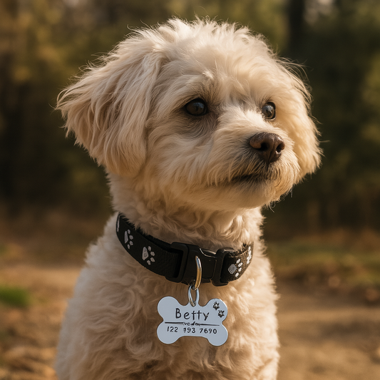 Médaille chien solide caniche