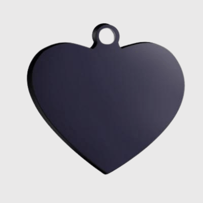 Médaille pour chien personnalisable cœur noir