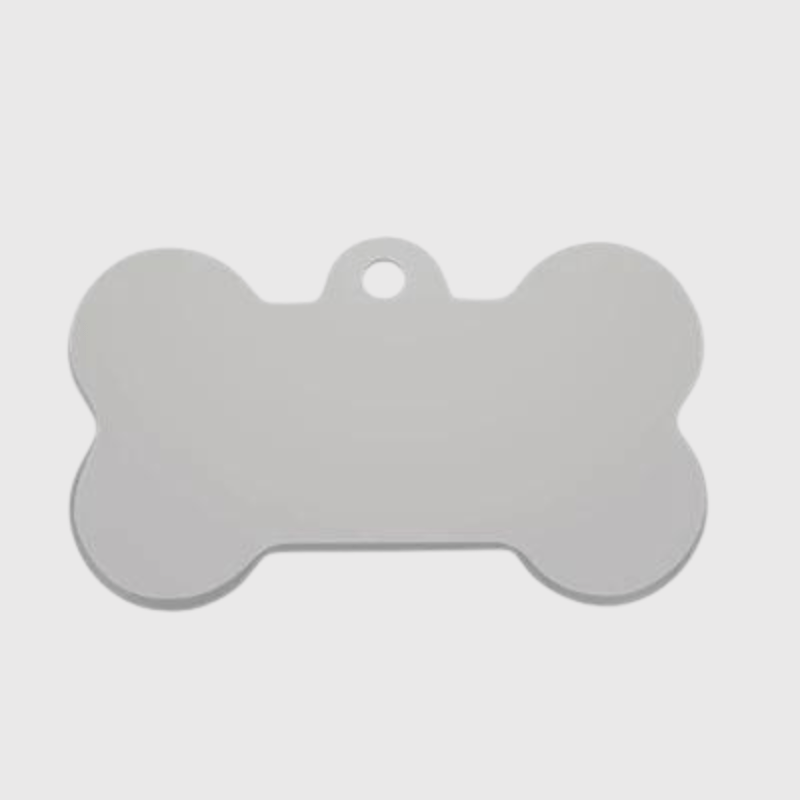Médaille pour chien personnalisable os gris