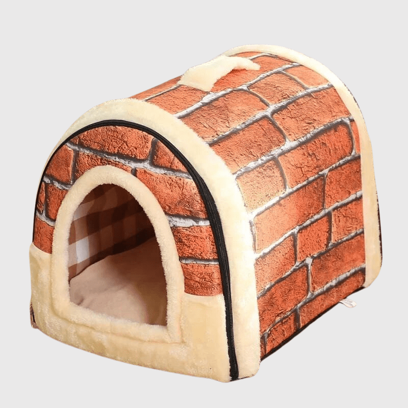 Niche d'intérieur pour chien couleur brique