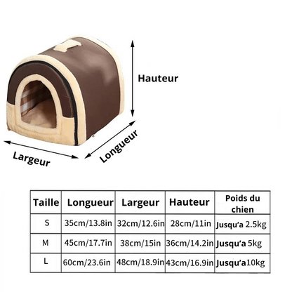 Niche d'intérieur pour chien couleur brique taille