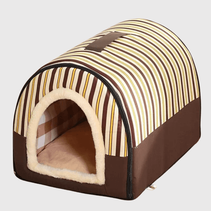 Niche d'intérieur pour chien marron à trait