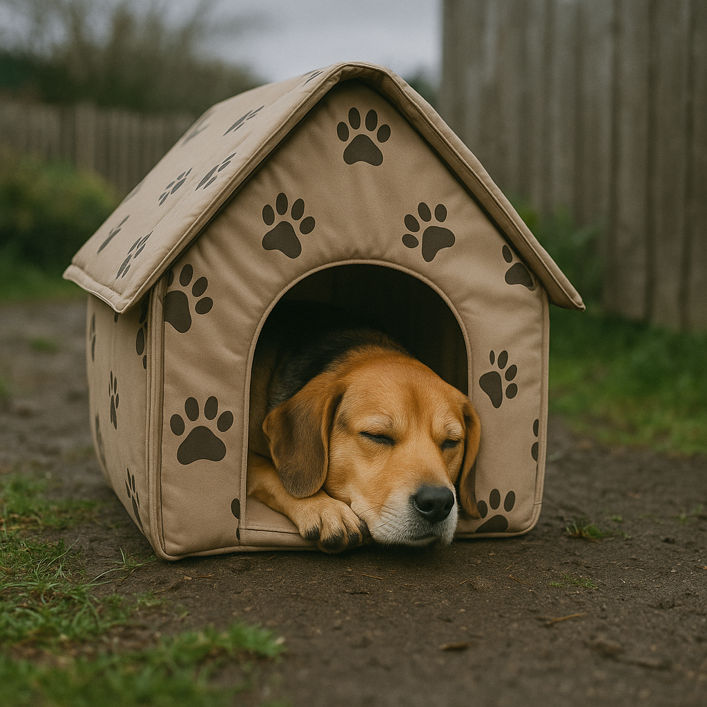 Niche pour chien anti pluie marron extérieur