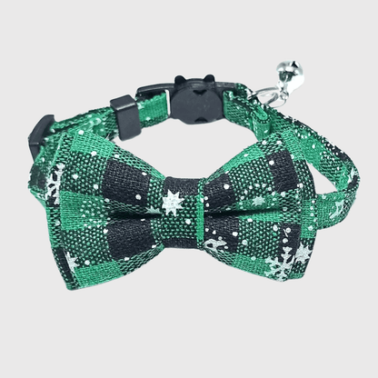 Noeud Papillon Chien vert noir a carreau