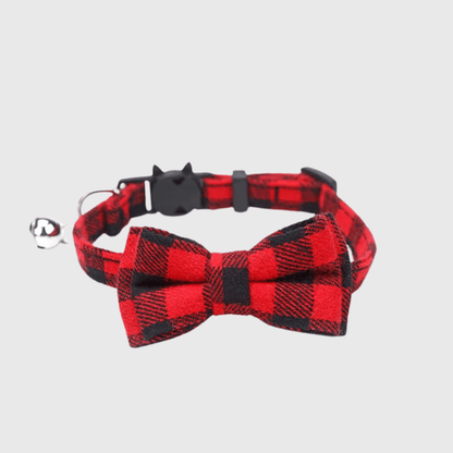 Noeud Papillon Grand Chien noir et rouge a carreaux
