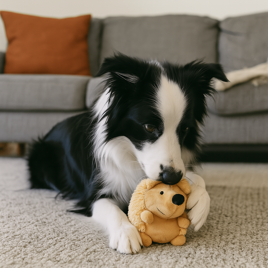 Peluche apaisante pour chien border collie