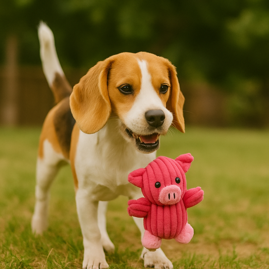 Peluche cochon pour chien beagle