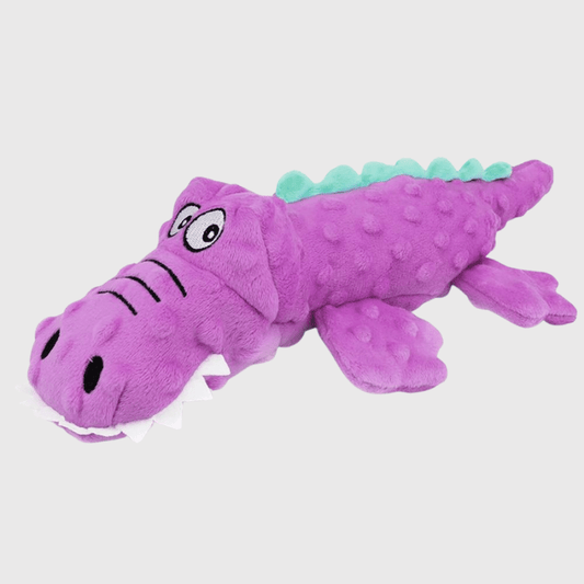 Peluche crocodile pour chien violet