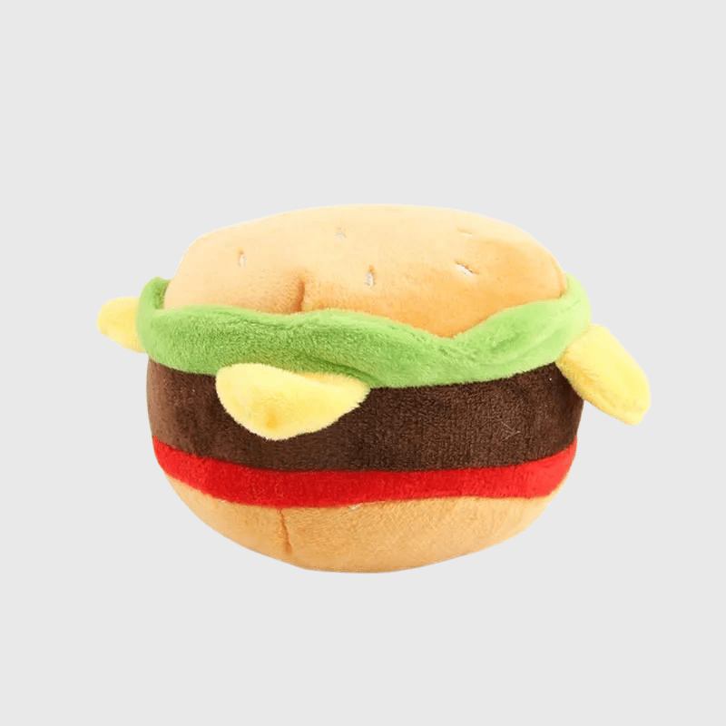 Peluche street Food pour chien hamburger