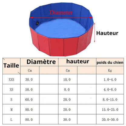 Piscine pour chien en plastique dur taille