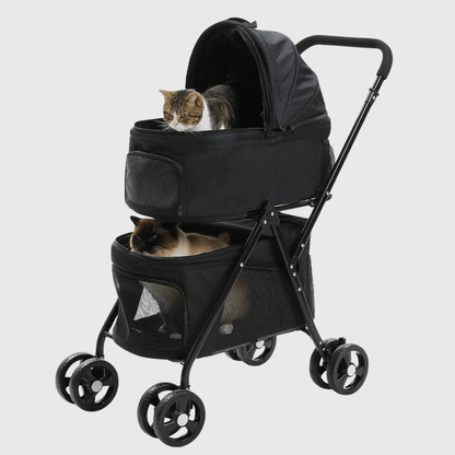 Poussette pour chien pliable noir
