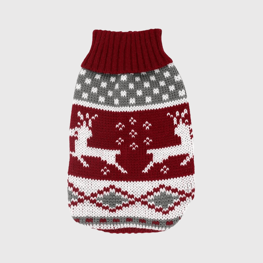 Pull de Noël pour chien rouge reine