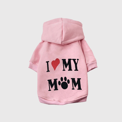 Pull pour chien I Love My Mom rose