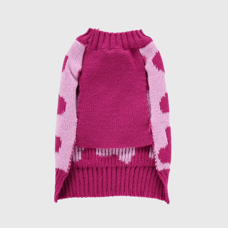 Pull pour chien Rose avec Cœur recto