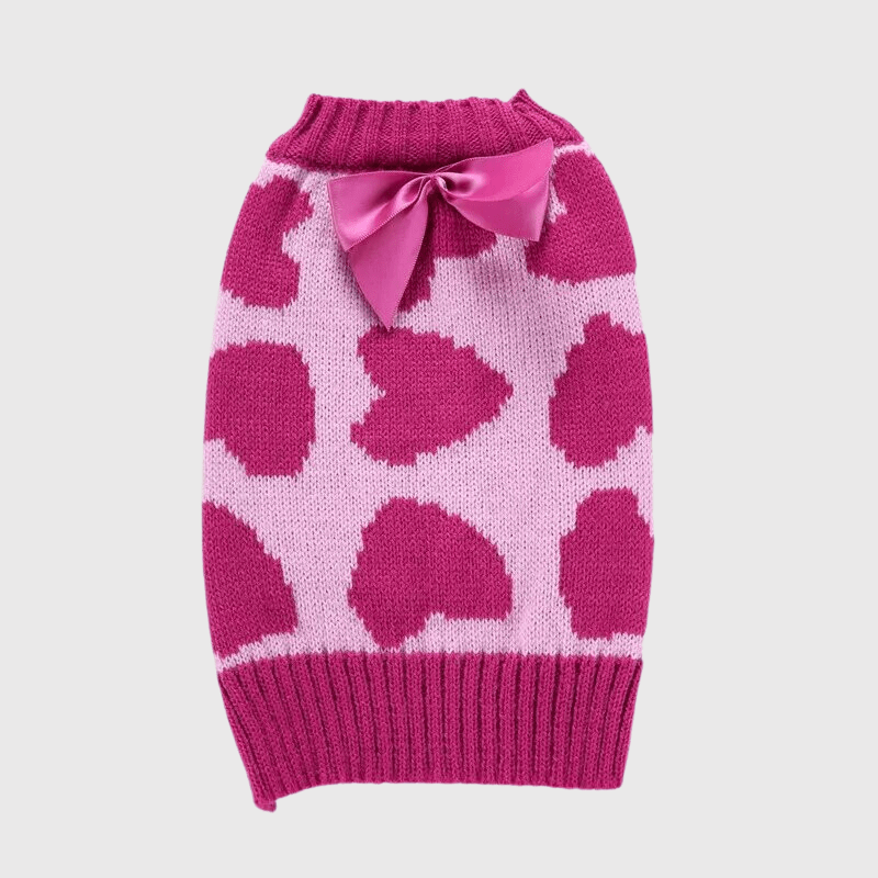 Pull pour chien Rose avec Cœur verso