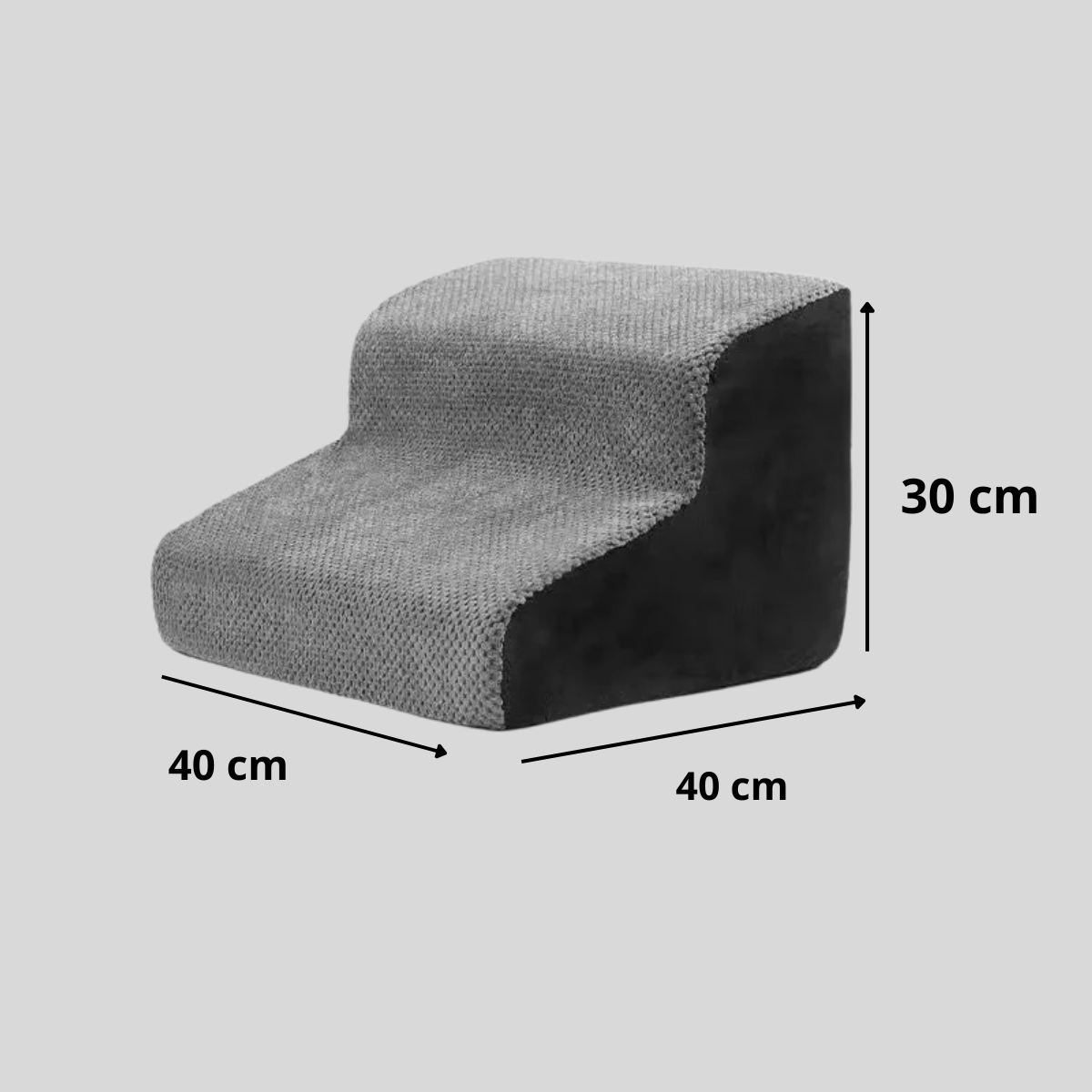 Rampe escalier pour chien gris 2 marches