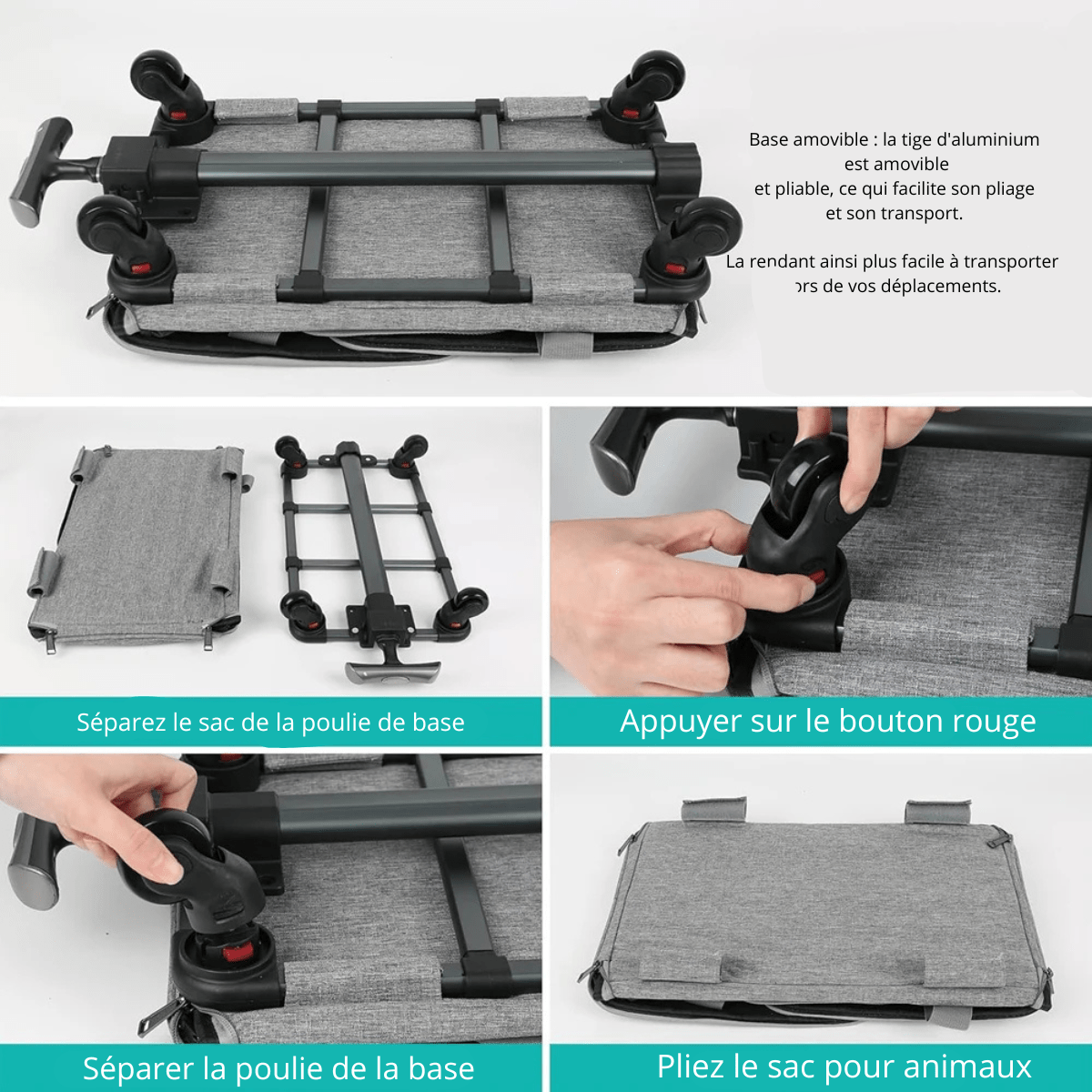 Remorque poussette pour chien details