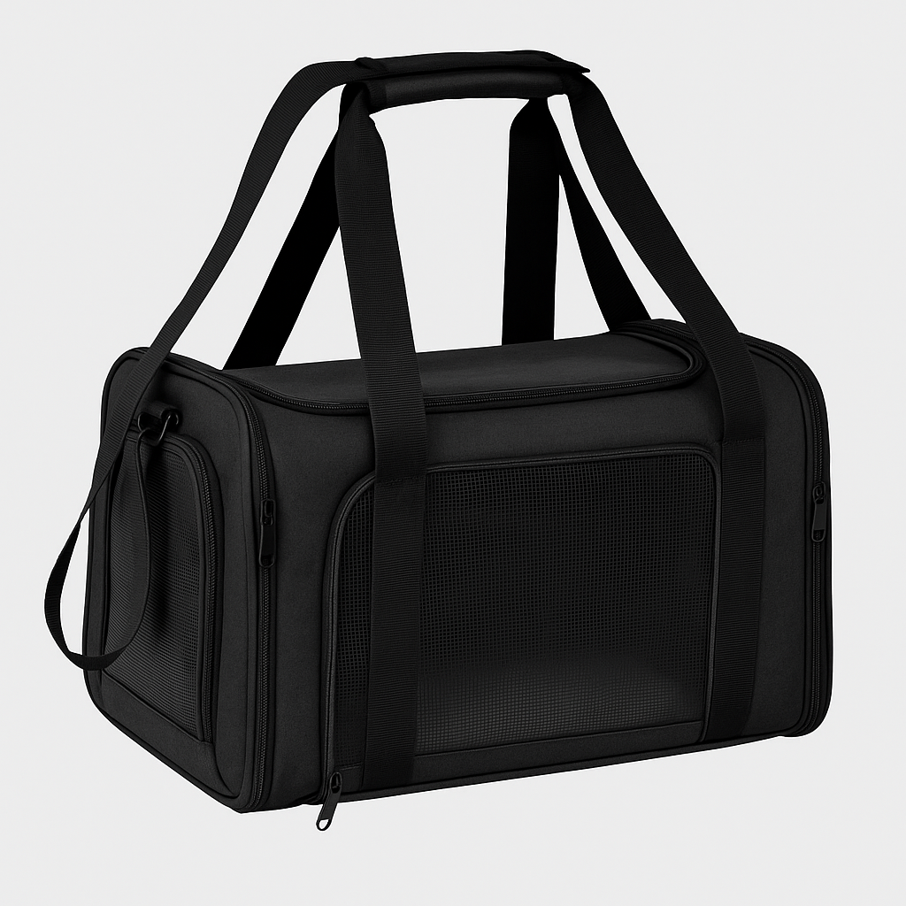 Sac de transport en bandoulière pour petit chien noire