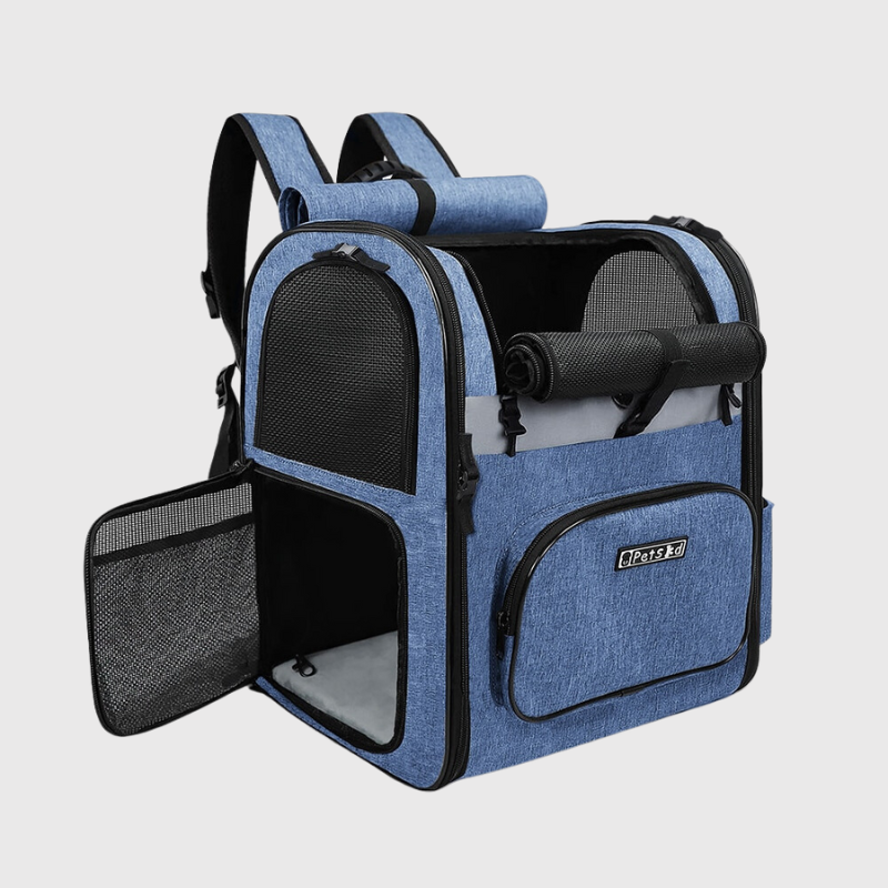 Sac de transport pliable pour chien bleu