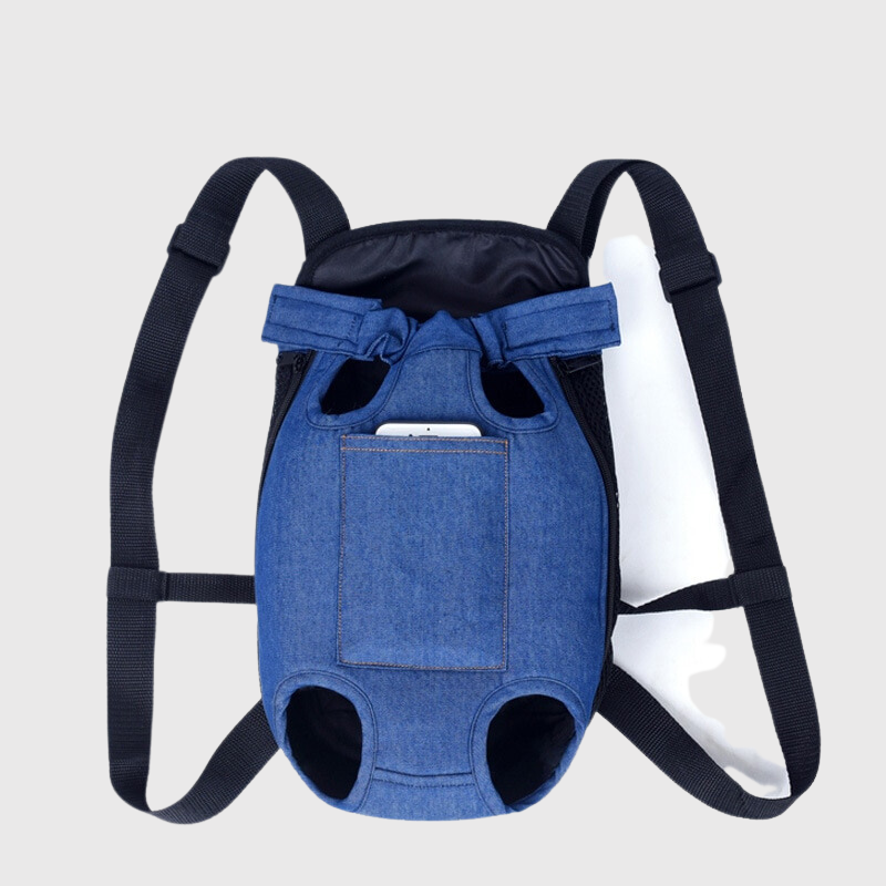 Sac de transport ventral pour chien bleu