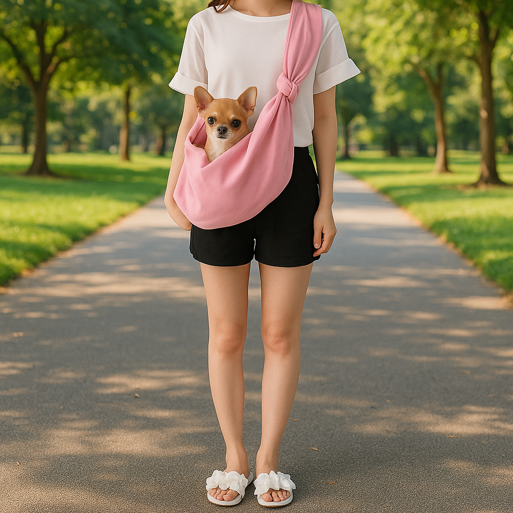 Sac à dos bandoulière chien chihuahua dans un parc