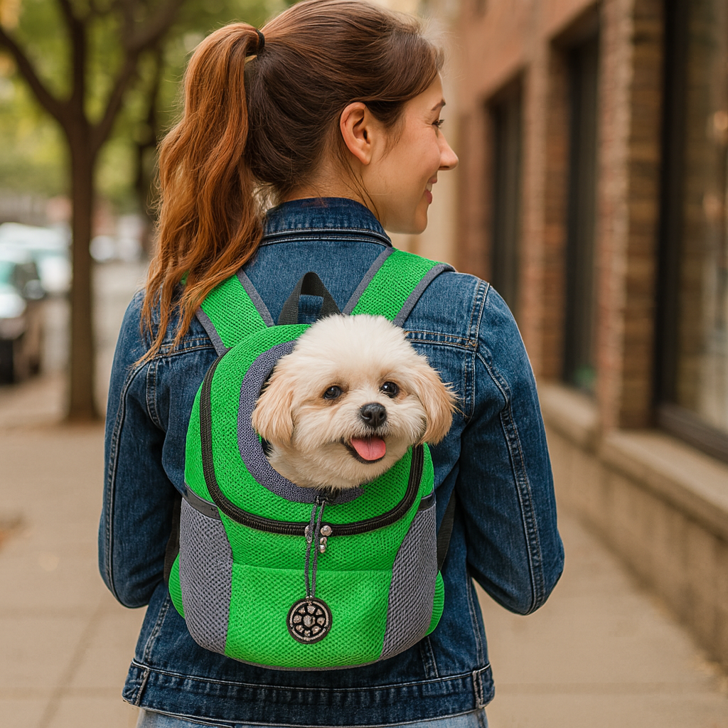 Sac à dos de transport pour chien 12 kg vert caniche