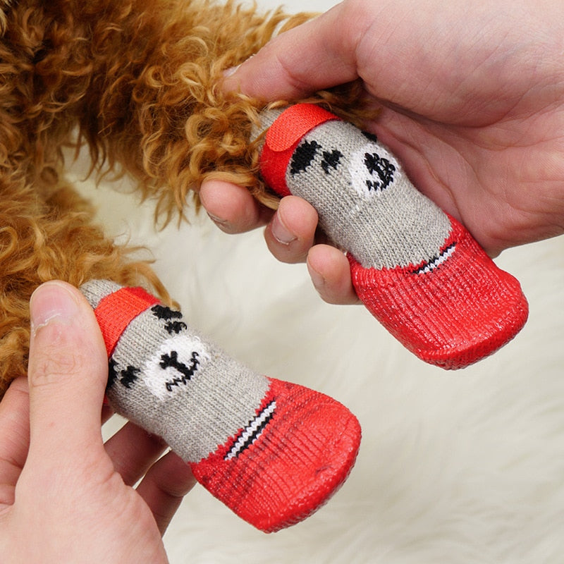 Chaussette impermeable pour chien demo chien rouge