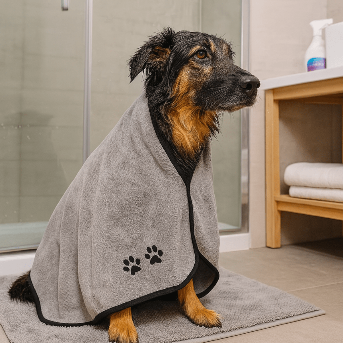 Serviette de bain pour chien ultra-absorbante