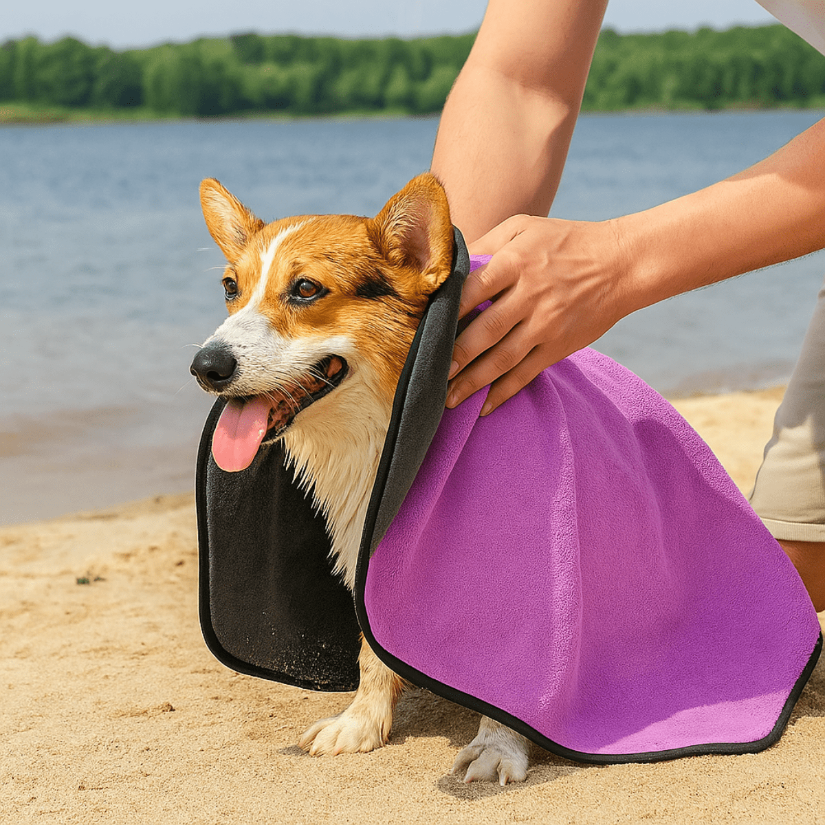 Serviette hyper absorbante pour chien – Séchez votre compagnon en quelques secondes