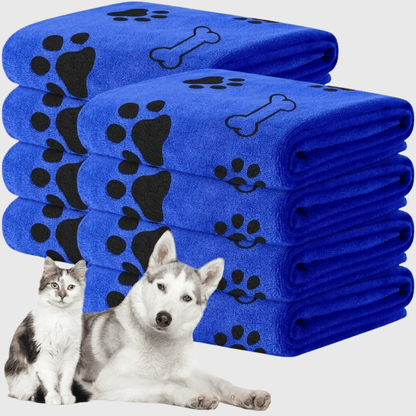 Serviette pour patte chien bleu