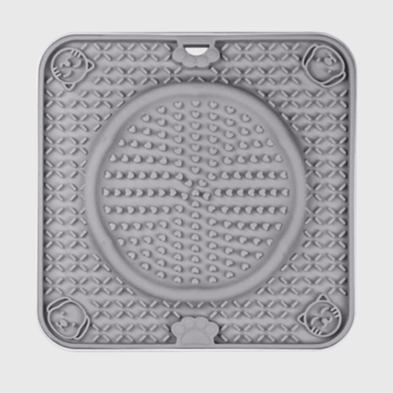 Tapis de fouille pour chien carré et rond en pointiller gris