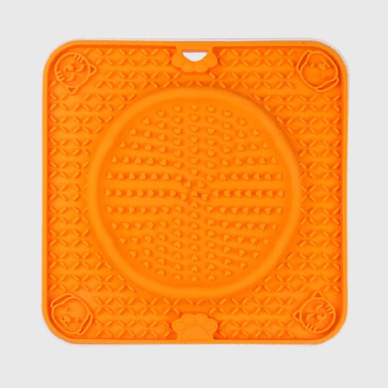 Tapis de fouille pour chien carré et rond en pointiller orange