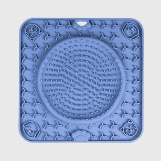 Tapis de fouille pour chien en forme de carre et rond bleu fonce