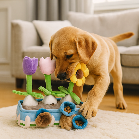 Tapis de fouille pour chien en forme de fleur  salon 