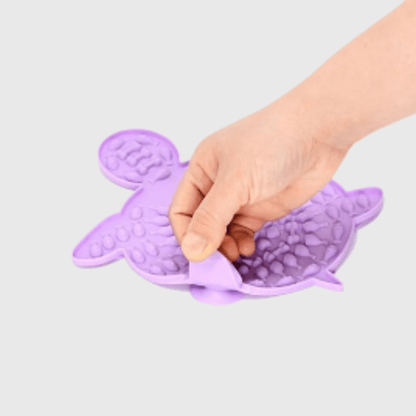 Tapis de lechage pour chien en forme de tortue violet
