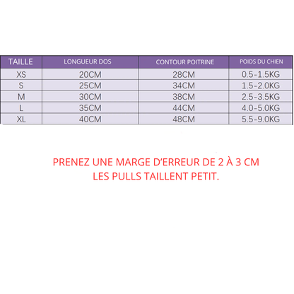 Veste Pour Chien taille