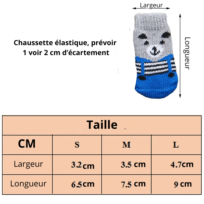 chaussette pour chien anti grattage taille