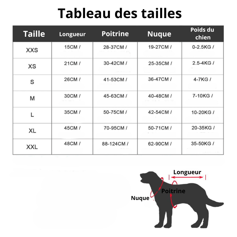 Harnais gilet de sauvetage pour chien taille