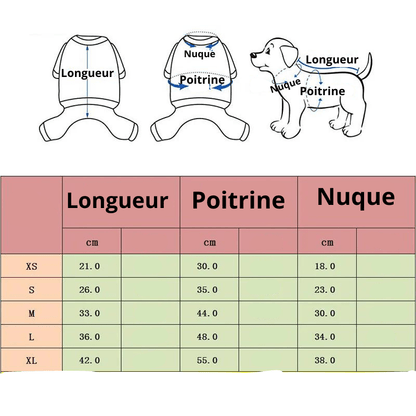 manteau de pluie pour chien​ taille
