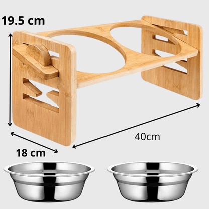 support gamelle pour chien bois grande taille